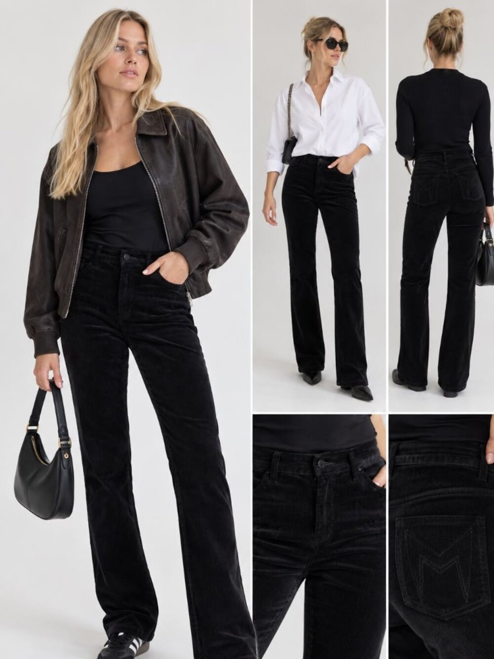 Morgan de Toi Women’s FR 36 US 6 Black Corduroy Slim Straight Pants